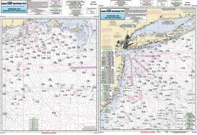 Captain Seagull's Canyon Chart MA, RI, CT, NY, NJ Offshore Nautical Chart