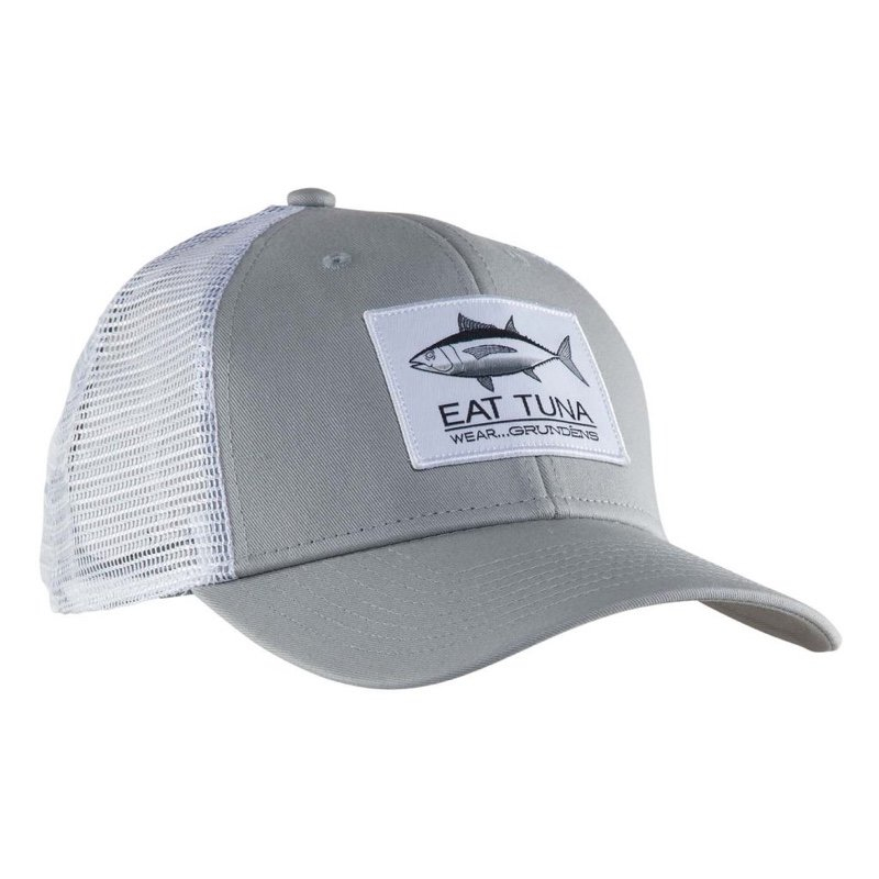 Grundens Eat Tuna Trucker Hat Glacier Grey