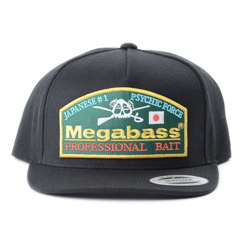 Megabass Black Throwback Snapback Hat
