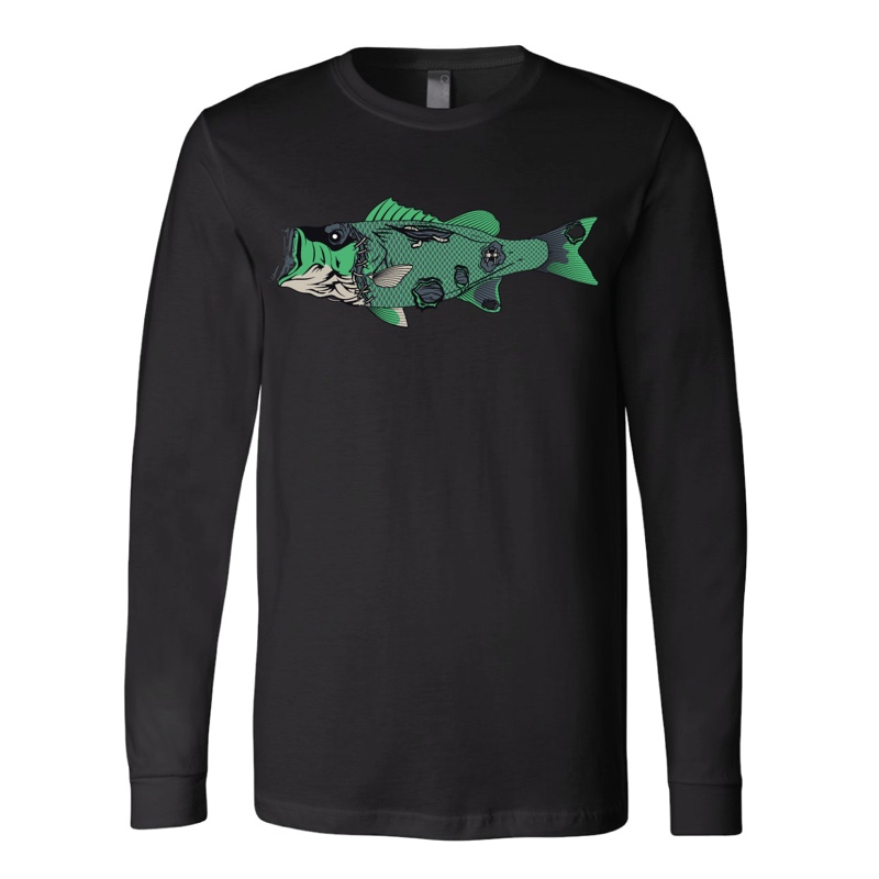 J&H Tackle Zombie Largemouth Bass Long Sleeve T-Shirt